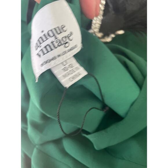 Unique Vintage 1920s Flapper Dress Black Sz L with 
Art Deco Brooch - Picture 6 of 7